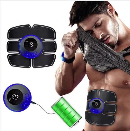 EMS Muscle Stimulator with Adjustable Intensity and Reusable Adhesive Patches