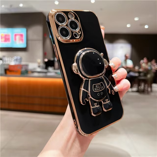 Phone Case with Foldable Astronaut Kickstand and Adjustable Viewing Angles