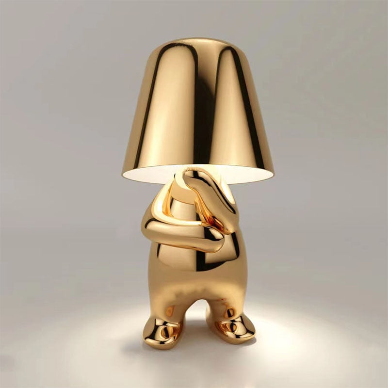 Rechargeable Metal Table Lamp with Touch Activation and Warm LED Light