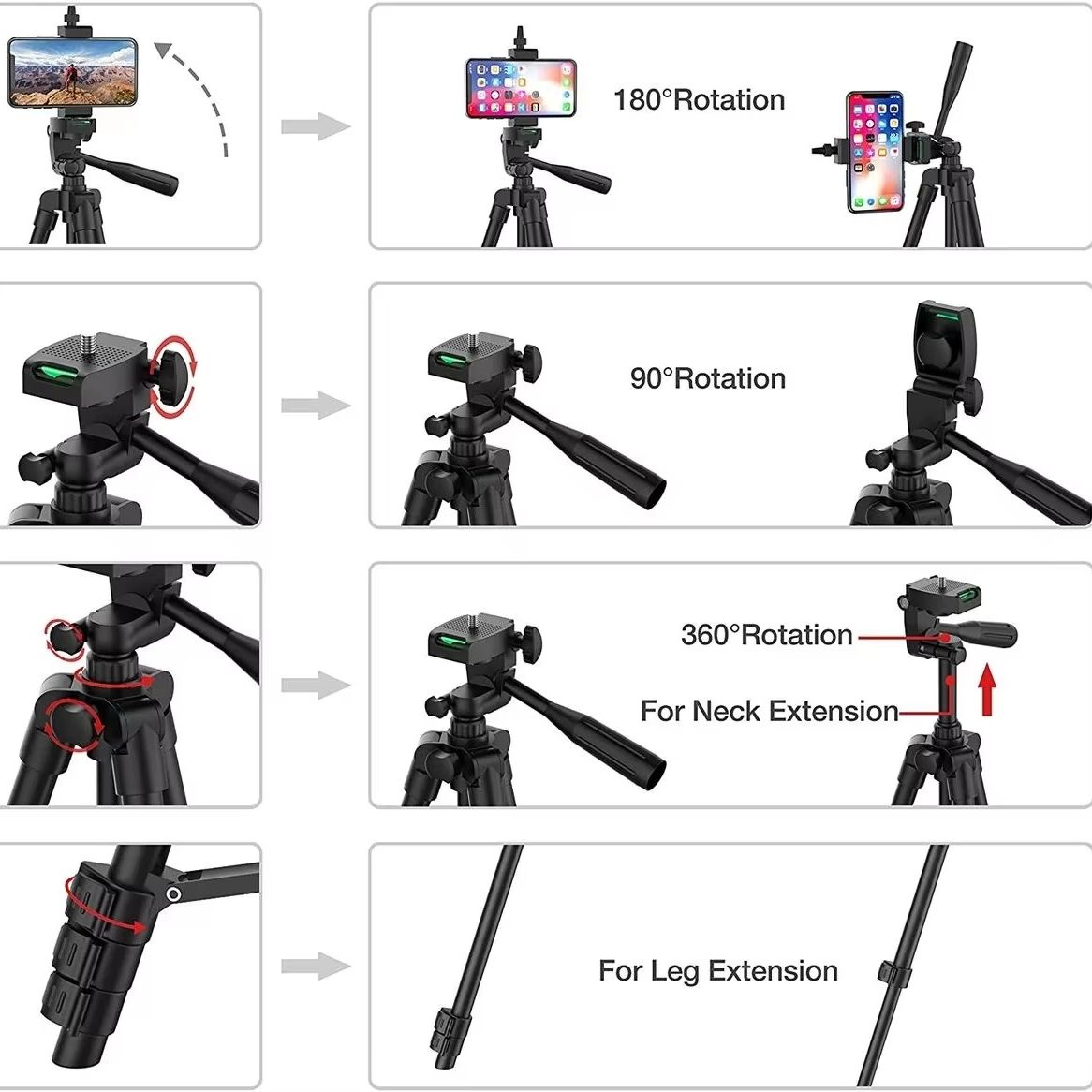 Lightweight Tripod Stand with Wireless Remote for Smartphones and DSLR Cameras