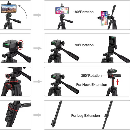 Lightweight Tripod Stand with Wireless Remote for Smartphones and DSLR Cameras