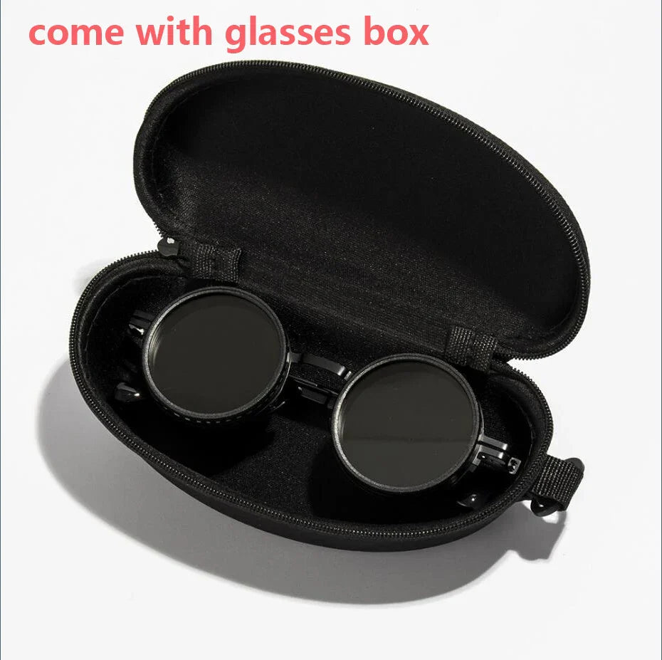 Adjustable Polarized Sunglasses with Round Frame and UV400 Protection