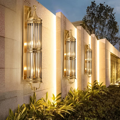 Elegant European Copper Outdoor Wall Sconce with IP65 Waterproof Rating in Two Sizes