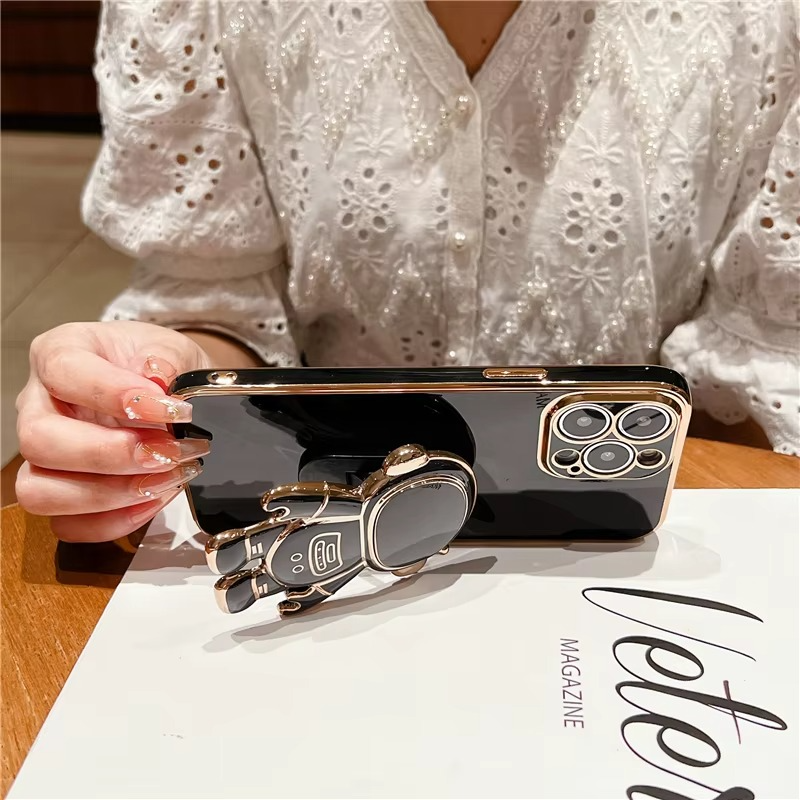 Phone Case with Foldable Astronaut Kickstand and Adjustable Viewing Angles