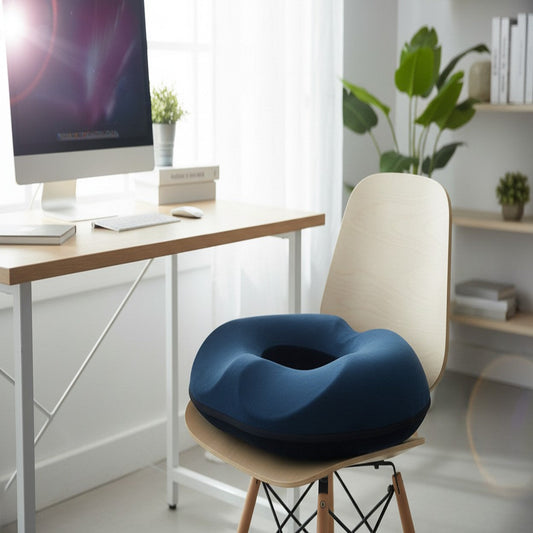 Memory Foam Donut Shape Seat Cushion with Center Opening and Washable Cover for Office, Travel, Home