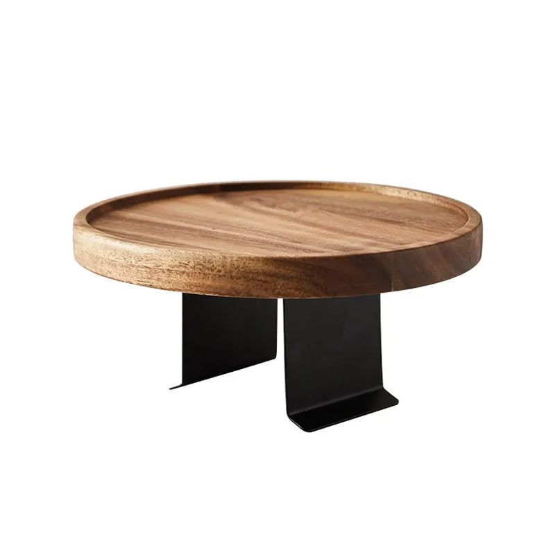 Solid Wood Sofa Arm Tray with Clip Attachment and Walnut Finish