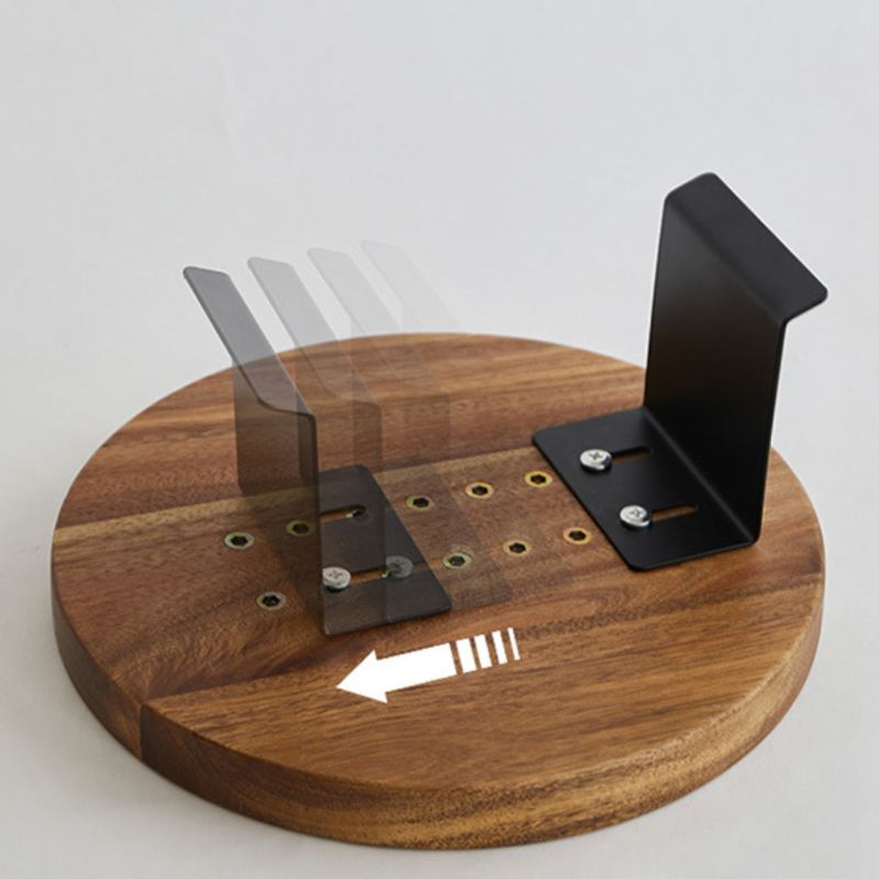 Solid Wood Sofa Arm Tray with Clip Attachment and Walnut Finish