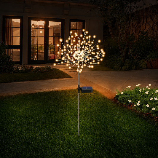 Solar Powered Starburst Garden Lights with Flexible Copper Wire Design