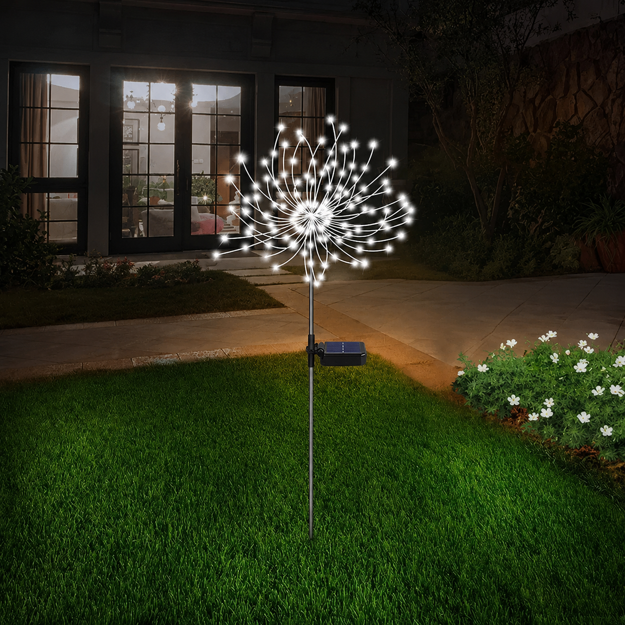 Solar Powered Starburst Garden Lights with Flexible Copper Wire Design