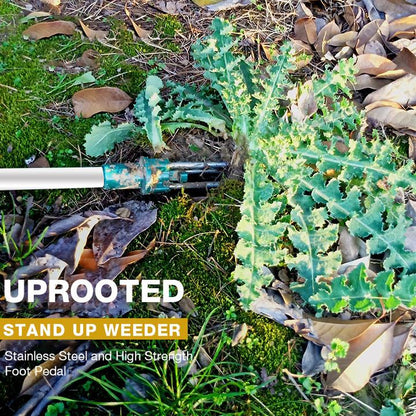 Standing Weed Puller with Triple Steel Claws and Foot Pedal