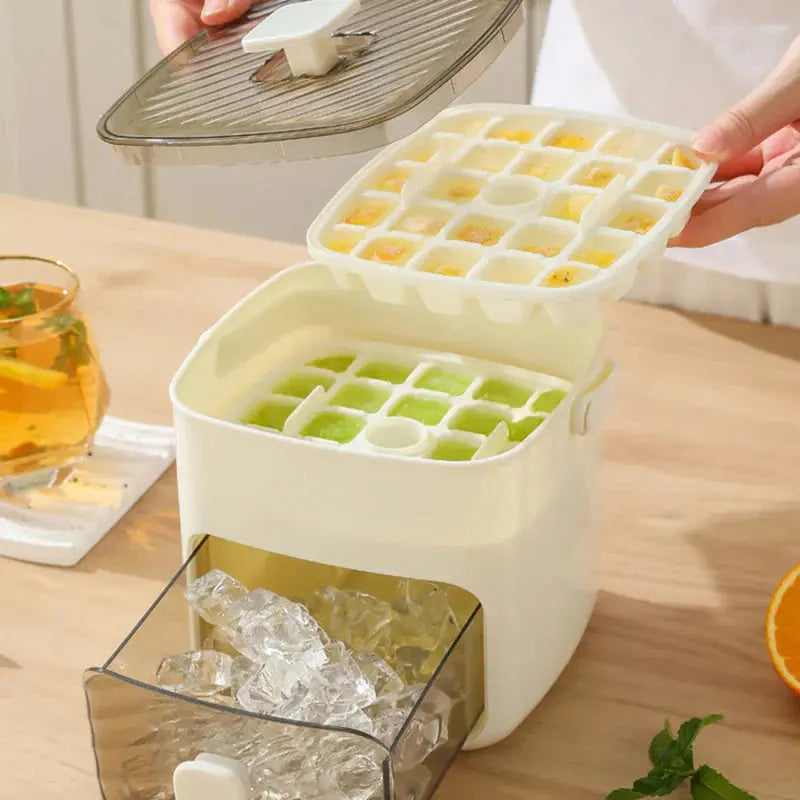 Press Action Ice Maker with Dual Trays and Airtight Storage, 48 Cubes