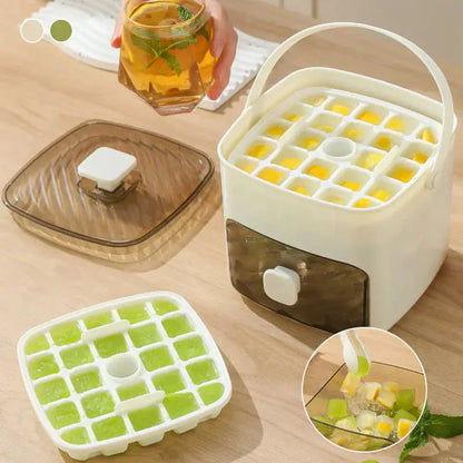 Press Action Ice Maker with Dual Trays and Airtight Storage, 48 Cubes