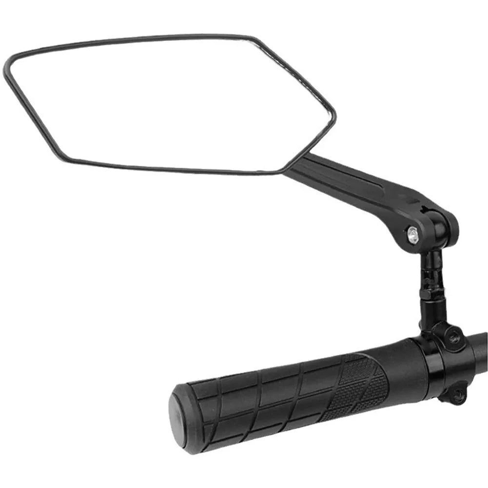 Pack of 2 Handlebar Bike Mirrors with Large Flat Glass, 360 Degree Rotation and Foldable Design