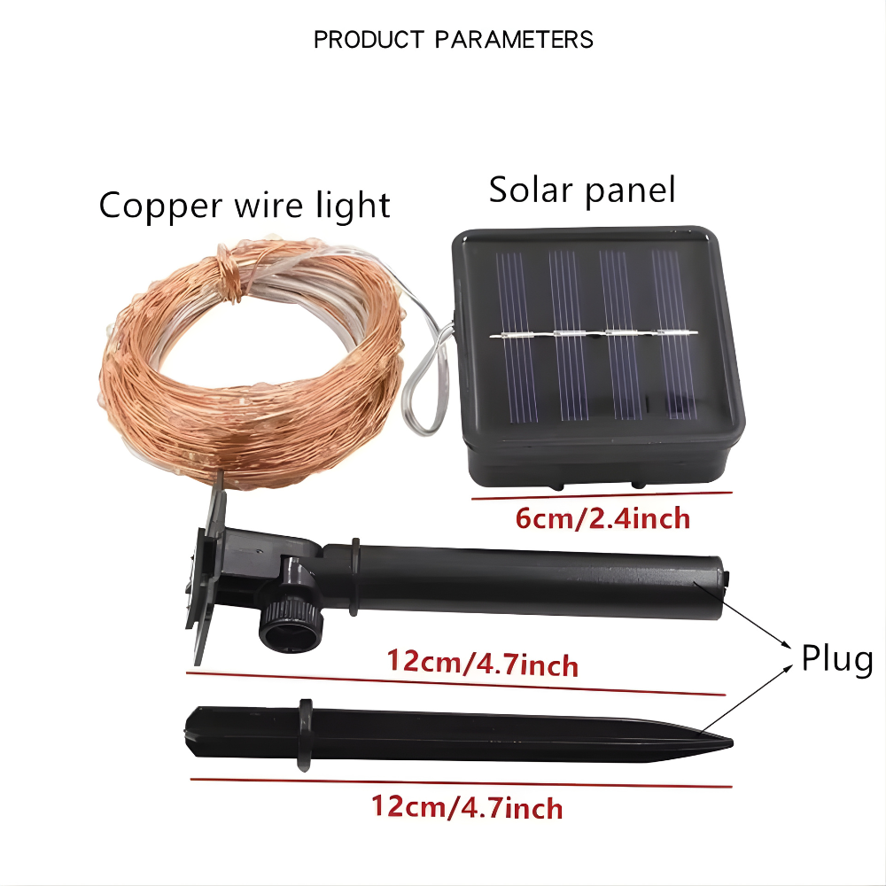 Solar LED Garden Lights with Copper Wire Fairy String Design