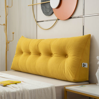 Wedge Pillow with Side Phone Pocket and Removable Cover, Three Sizes