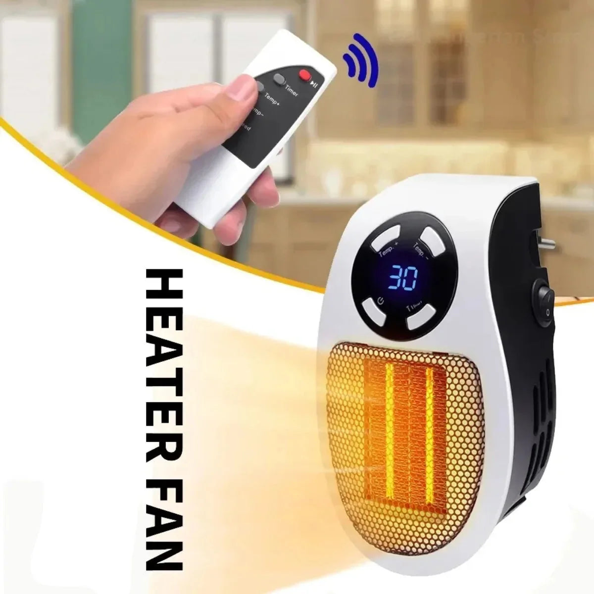 Plug In Wall Heater with Remote Control, Digital Thermostat and Overheat Protection