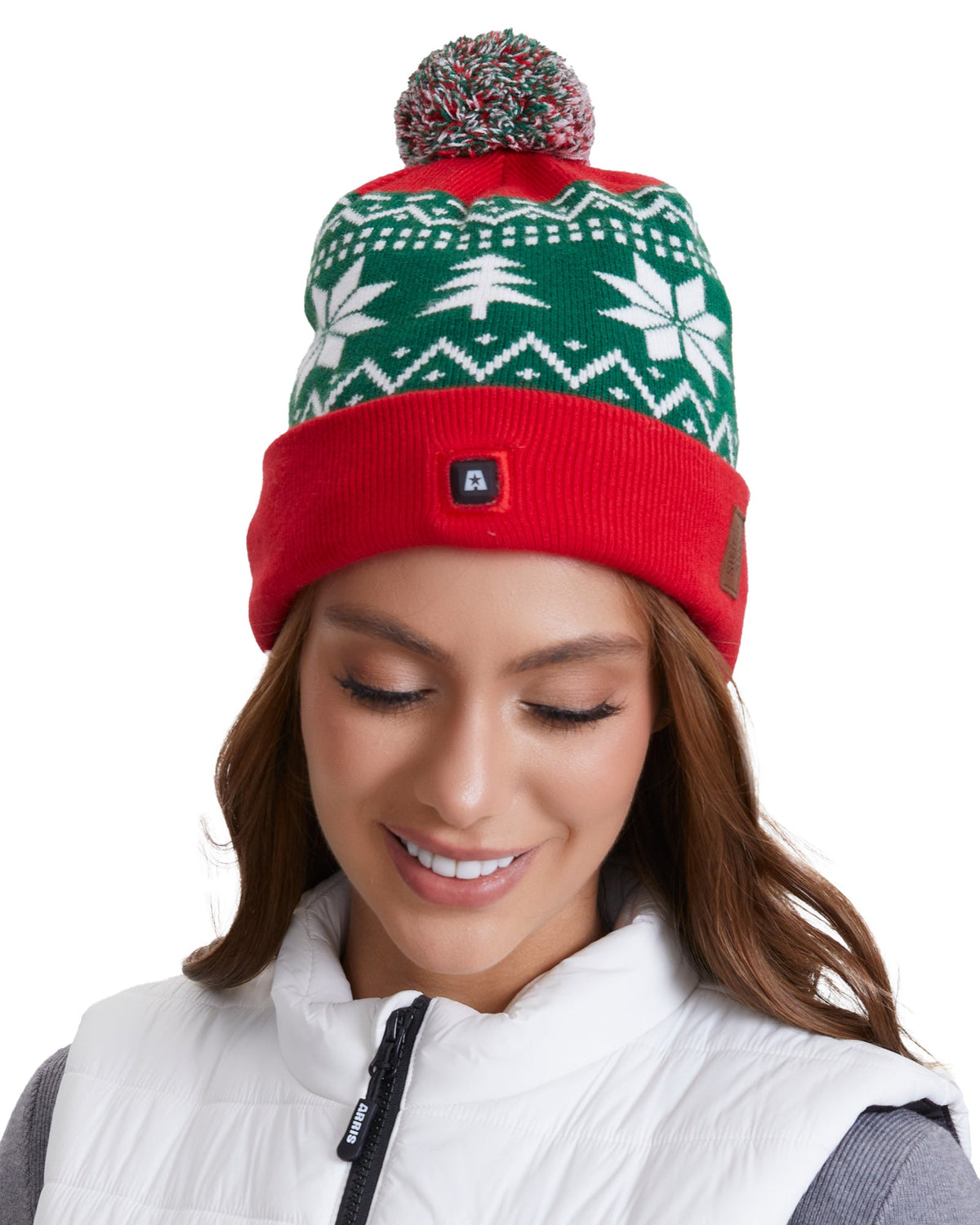 Battery Powered Heated Winter Beanie with 2 Ear Warming Pads and 3 Temperature Levels for Cold Days