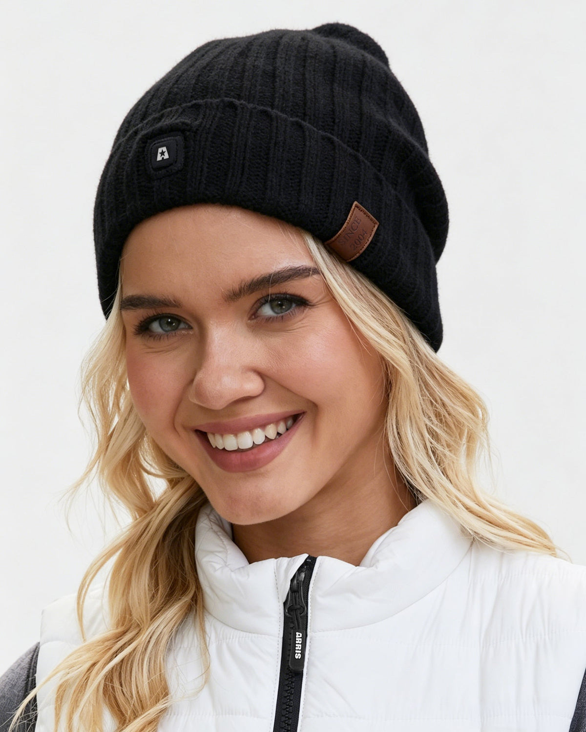 Heated Beanie with Carbon Fiber Panels and Three Temperature Settings for Winter
