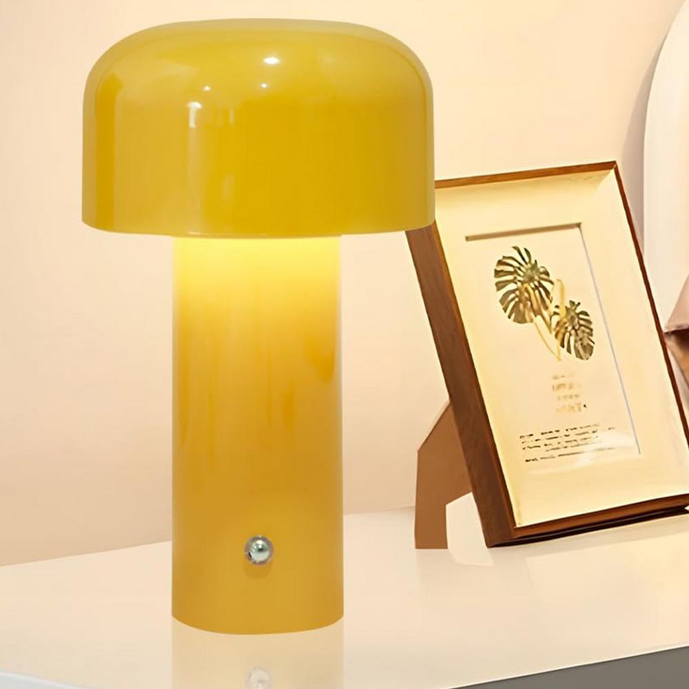 Rechargeable LED Mushroom Table Lamp, Wireless Ambient Light Design