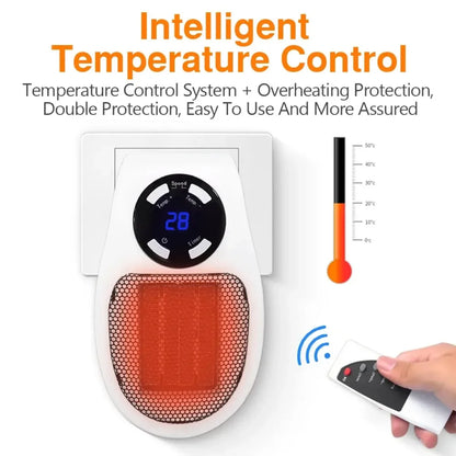 Compact Space Heater with Tip Over Protection and Overheat Shutoff