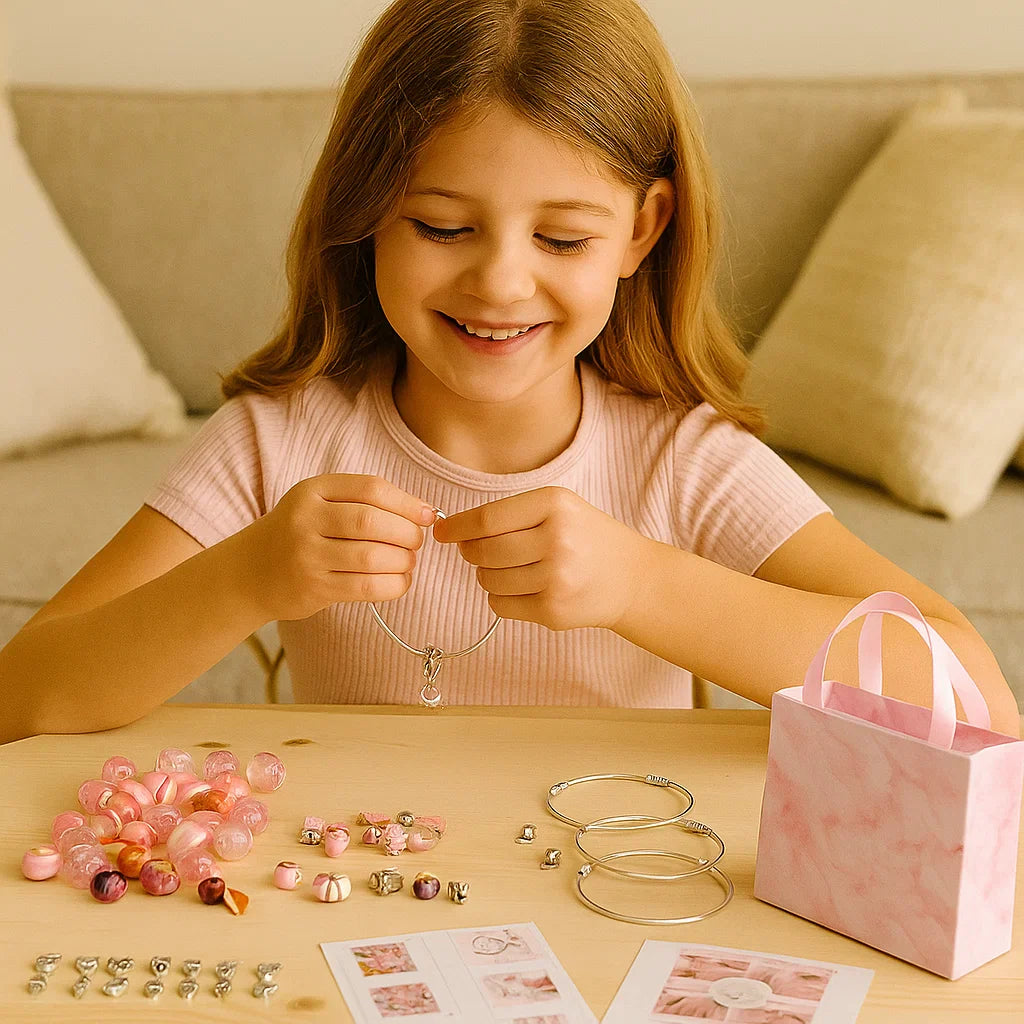 Beaded Jewelry Making Kit with Strings and Clasps for Kids