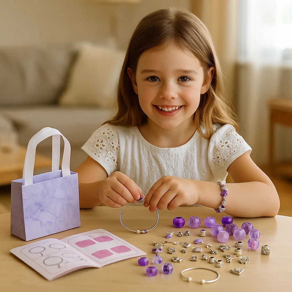 Beaded Jewelry Making Kit with Strings and Clasps for Kids
