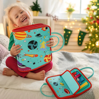 Interactive Activity Book with Zippers, Buttons, and Laces for Toddler Learning