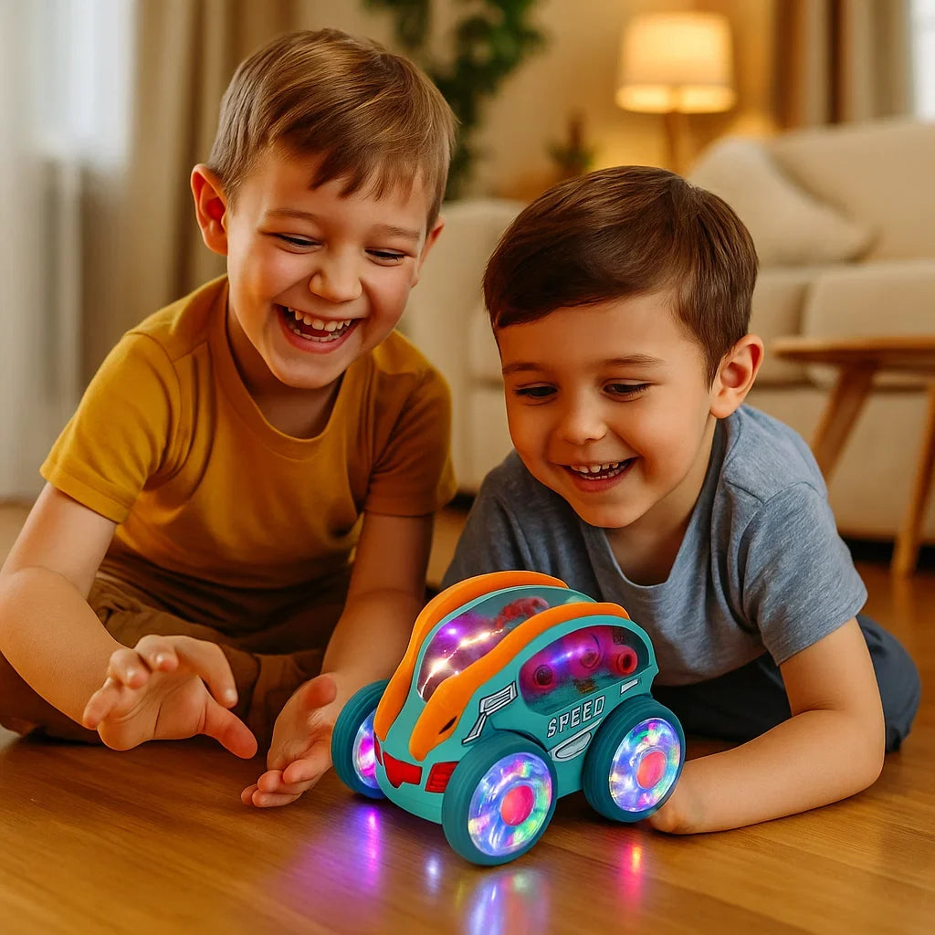 Spinning LED Vehicle Toy with Multicolor Lights and Music