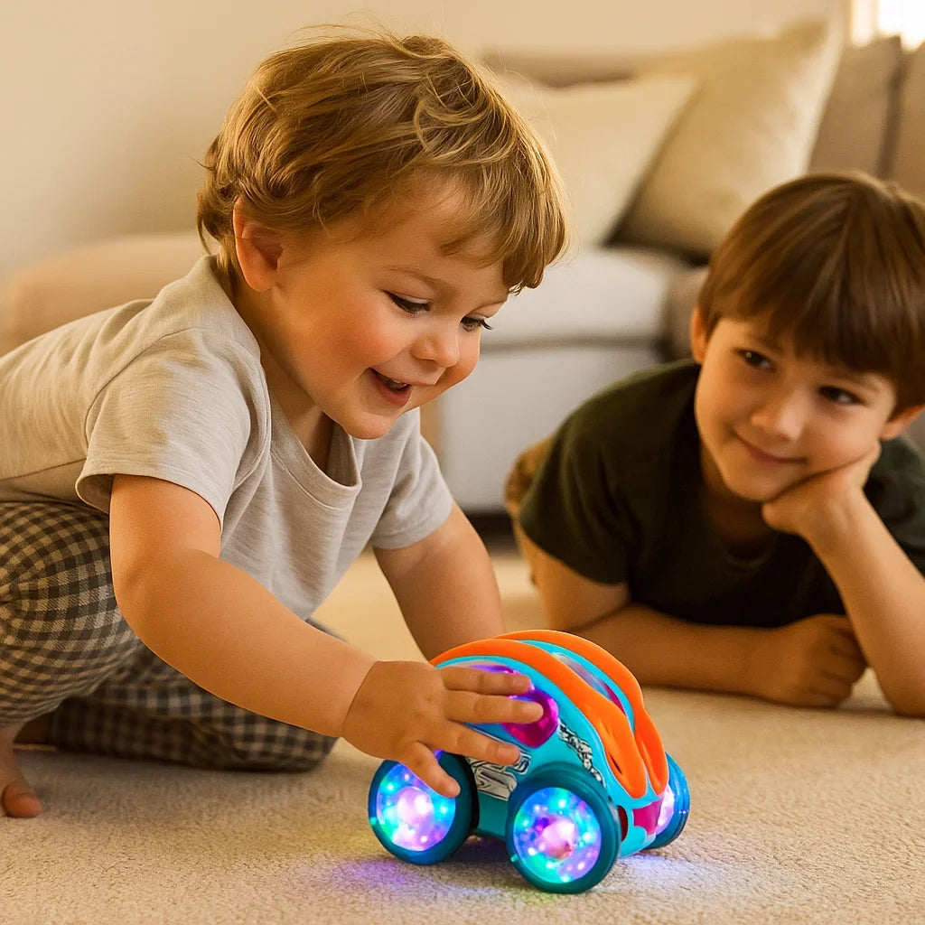 Spinning LED Vehicle Toy with Multicolor Lights and Music