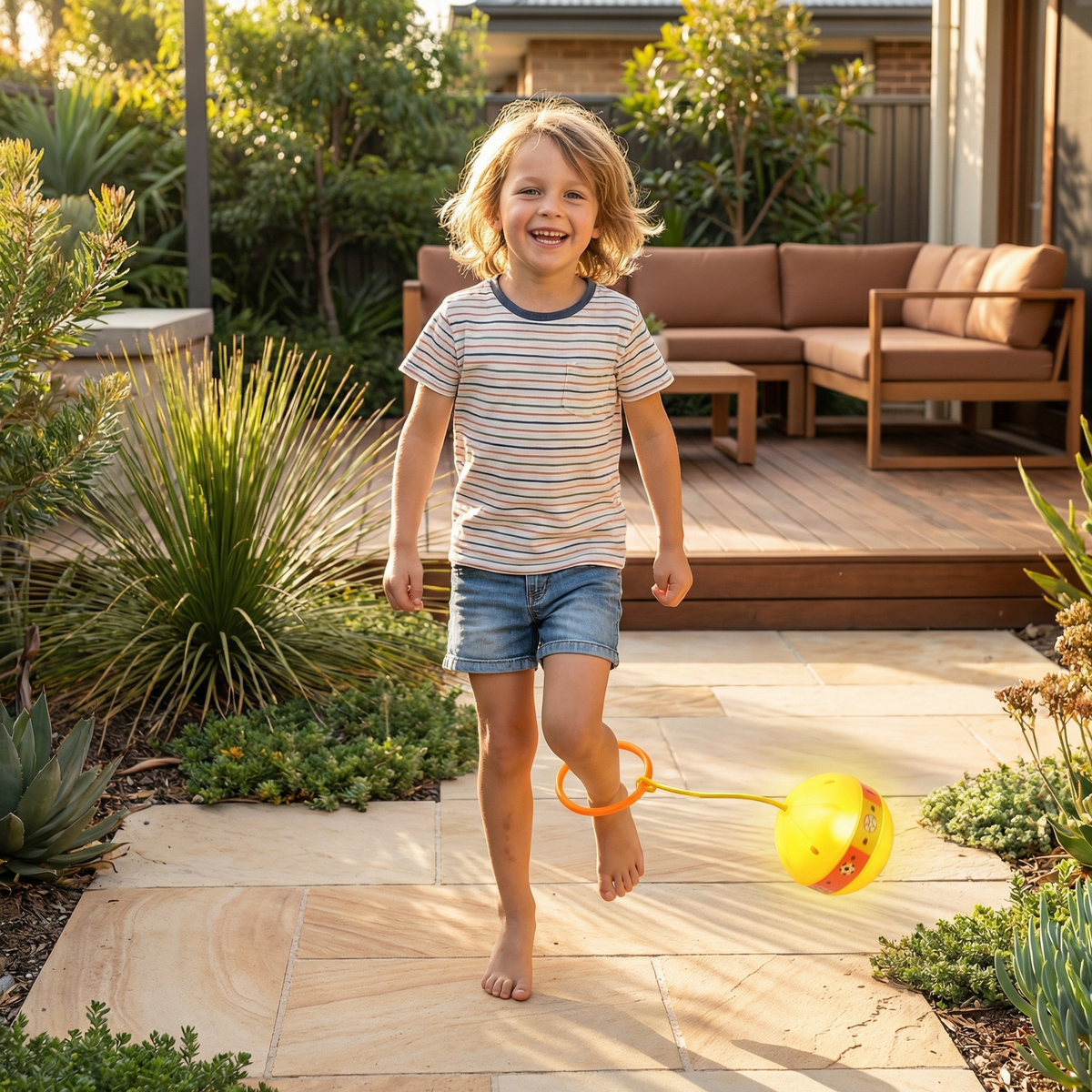 LED Light Up Ankle Skip Ball for Active Kids Play