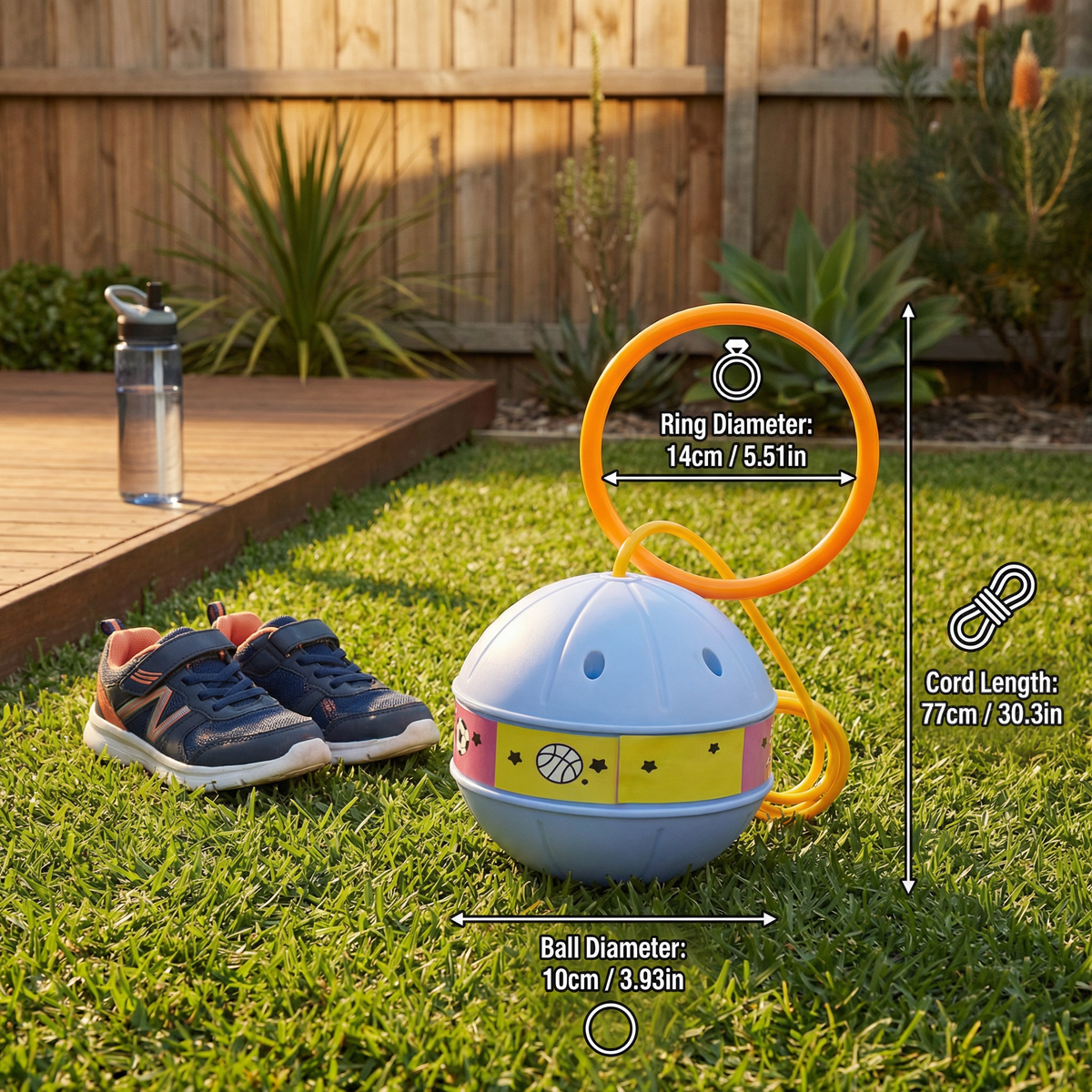 LED Light Up Ankle Skip Ball for Active Kids Play