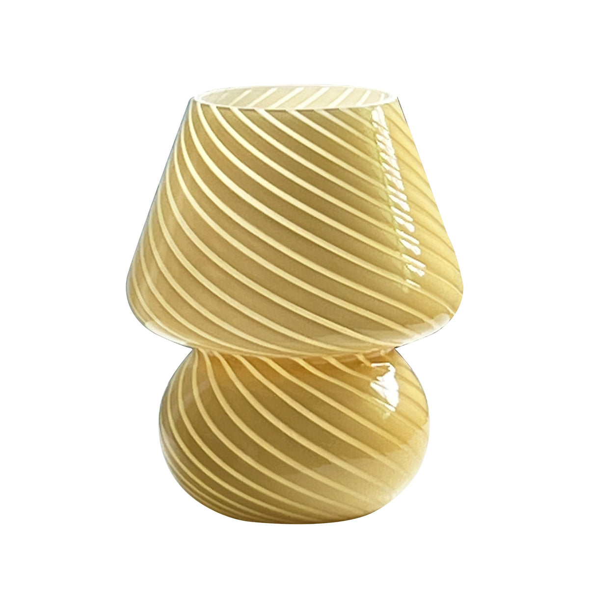 Hand Blown Glass Mushroom Table Lamp with Stepless Dimming Control