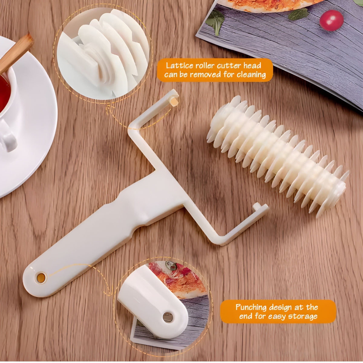 Lattice Roller Cutter for Pies, Cookies and Pastry Dough