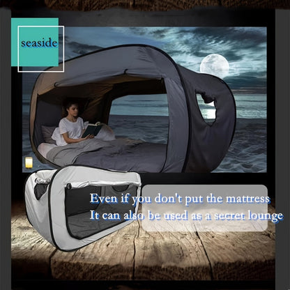 Portable Tent Bed with Full Zipper Closure and Water Repellent Polyester, Insect Protection