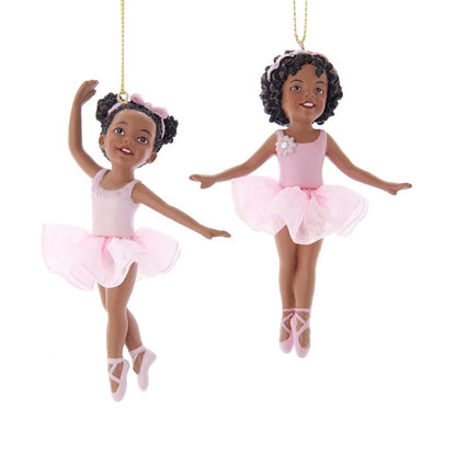African ballerina girl Christmas ornaments set of two assorted