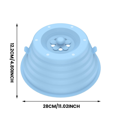 Collapsible Microwave Cover with Magnetic Ceiling Attachment and Steam Vents