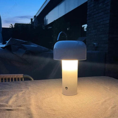 Rechargeable LED Mushroom Table Lamp, Wireless Ambient Light Design
