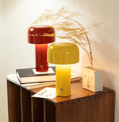 Rechargeable LED Mushroom Table Lamp, Wireless Ambient Light Design