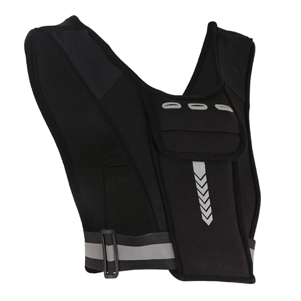 Reflective Chest Vest with Phone Pocket and Water Bottle Holder