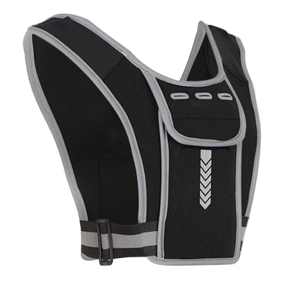 Reflective Chest Vest with Phone Pocket and Water Bottle Holder