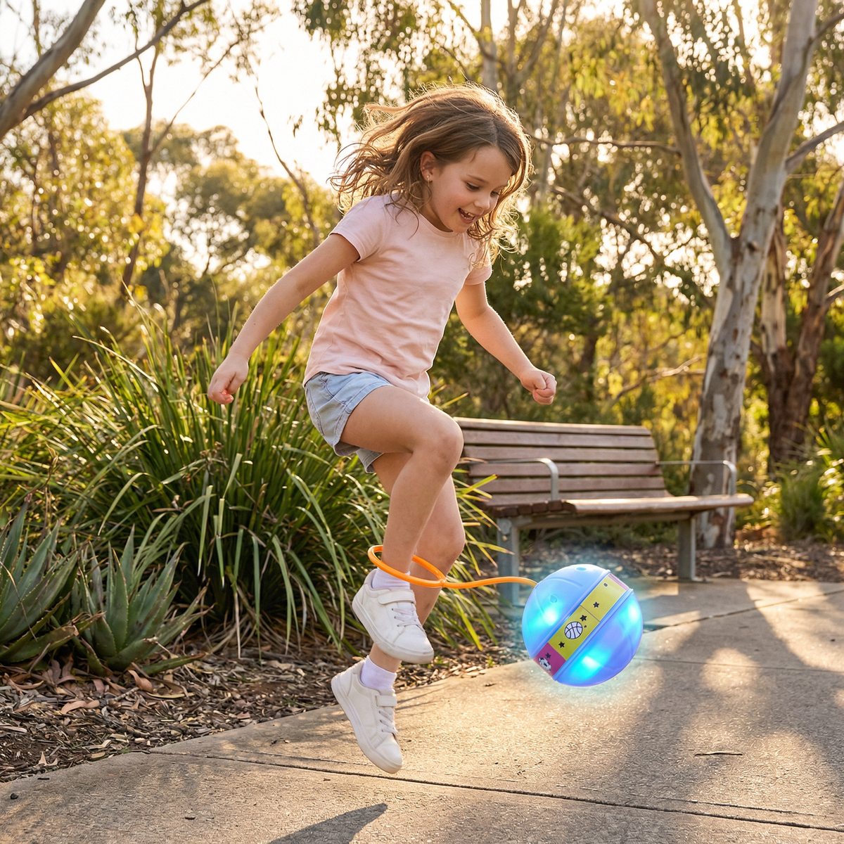 LED Light Up Ankle Skip Ball for Active Kids Play