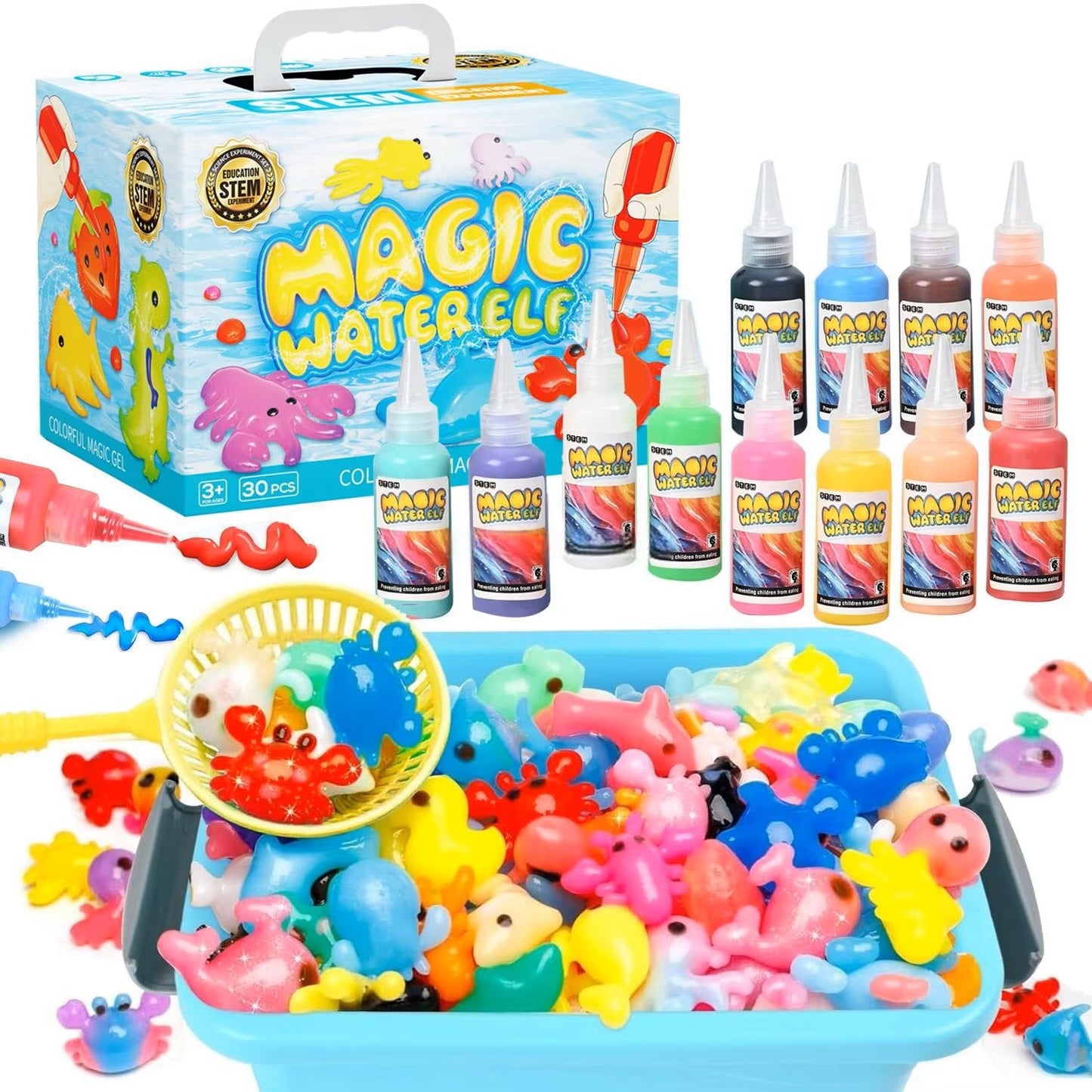 DIY Water Gel Pet Kit with 12 Colors and 12 Molds for Kids