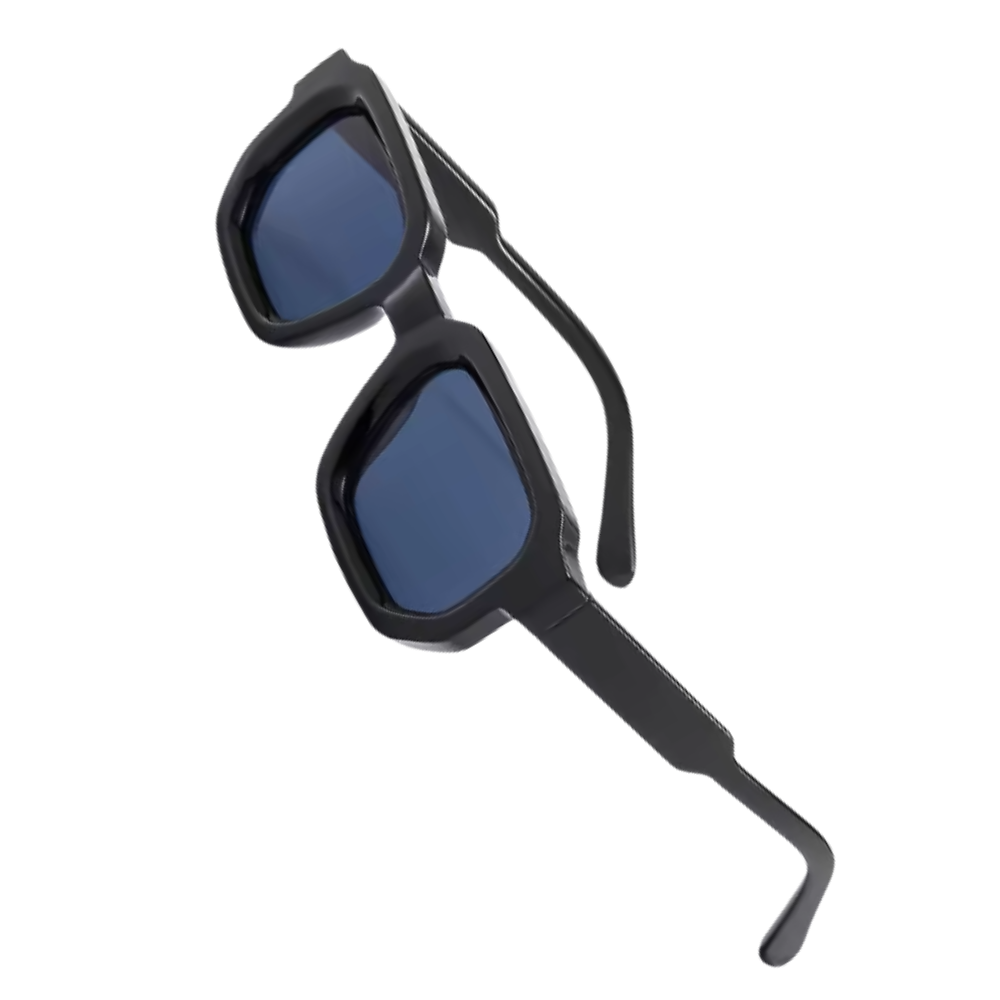 Bold Energy Rectangle UV Sunglasses  -Black Grey - Ozerty