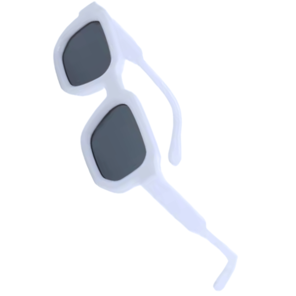 Bold Energy Rectangle UV Sunglasses  -White Grey - Ozerty
