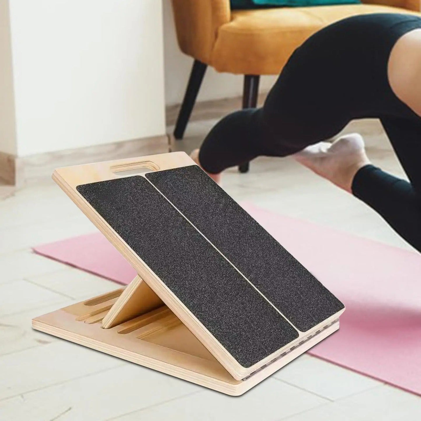 Calf Stretcher Board with Adjustable Incline and Non Slip Surface, Foldable