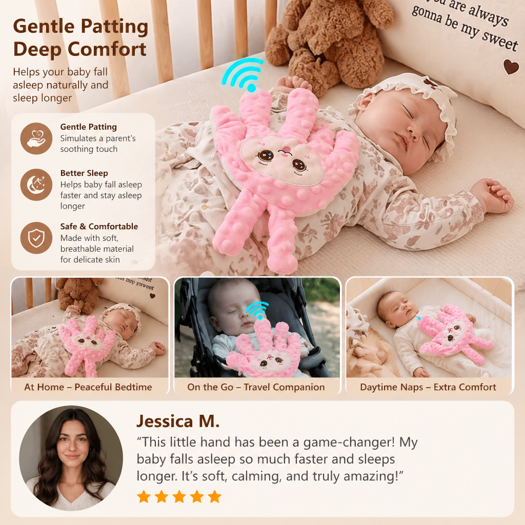 Gentle Patting Baby Sleep Device with Rhythmic Motion for Cribs and Bassinets