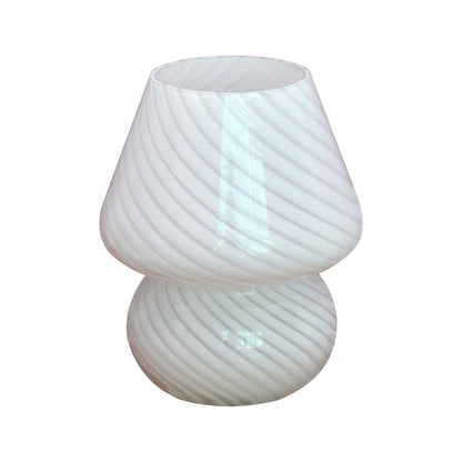 Hand Blown Glass Mushroom Table Lamp with Stepless Dimming Control