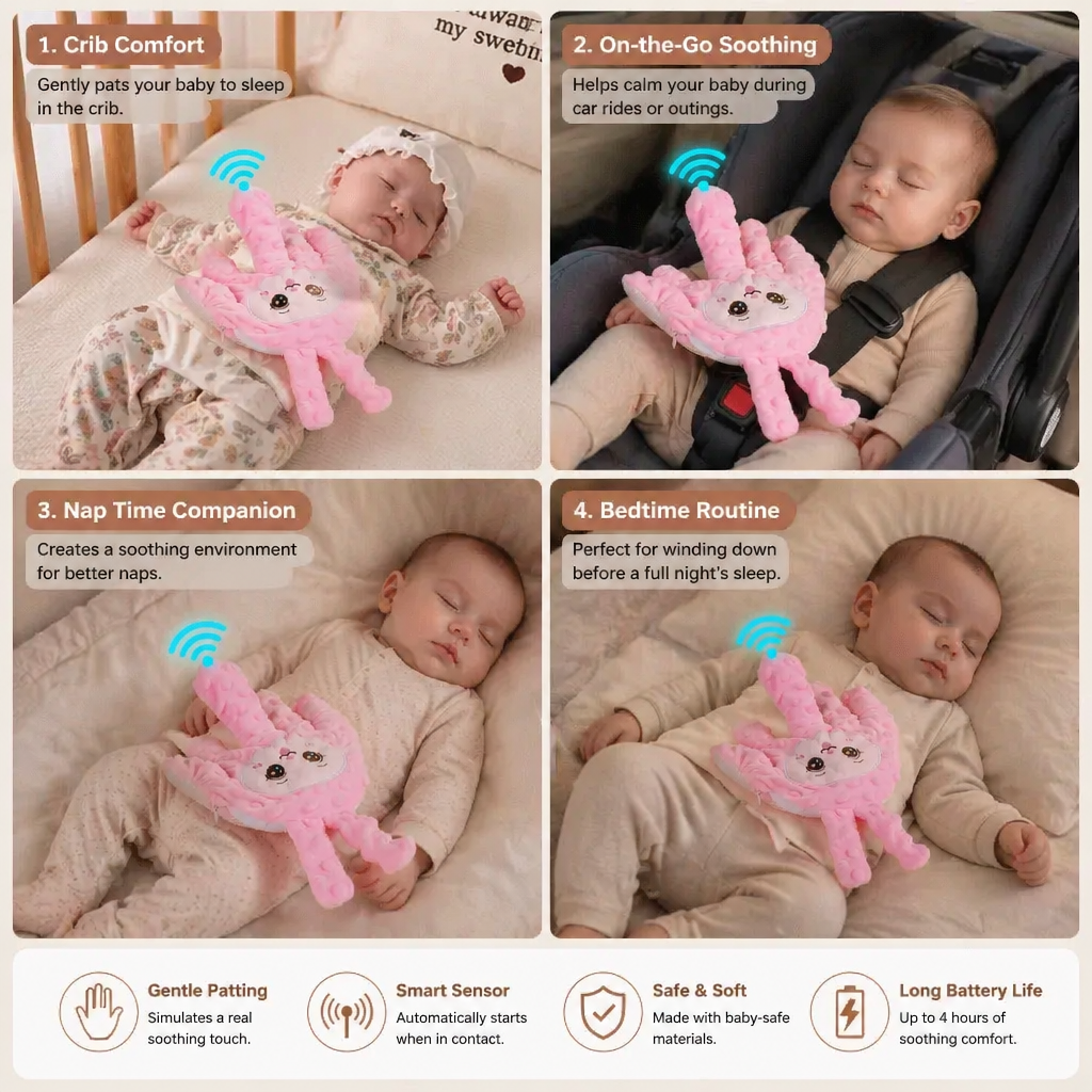 Gentle Patting Baby Sleep Device with Rhythmic Motion for Cribs and Bassinets