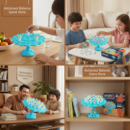 Astronaut Stacking Game with Spinner and Dice, Space Themed Figures