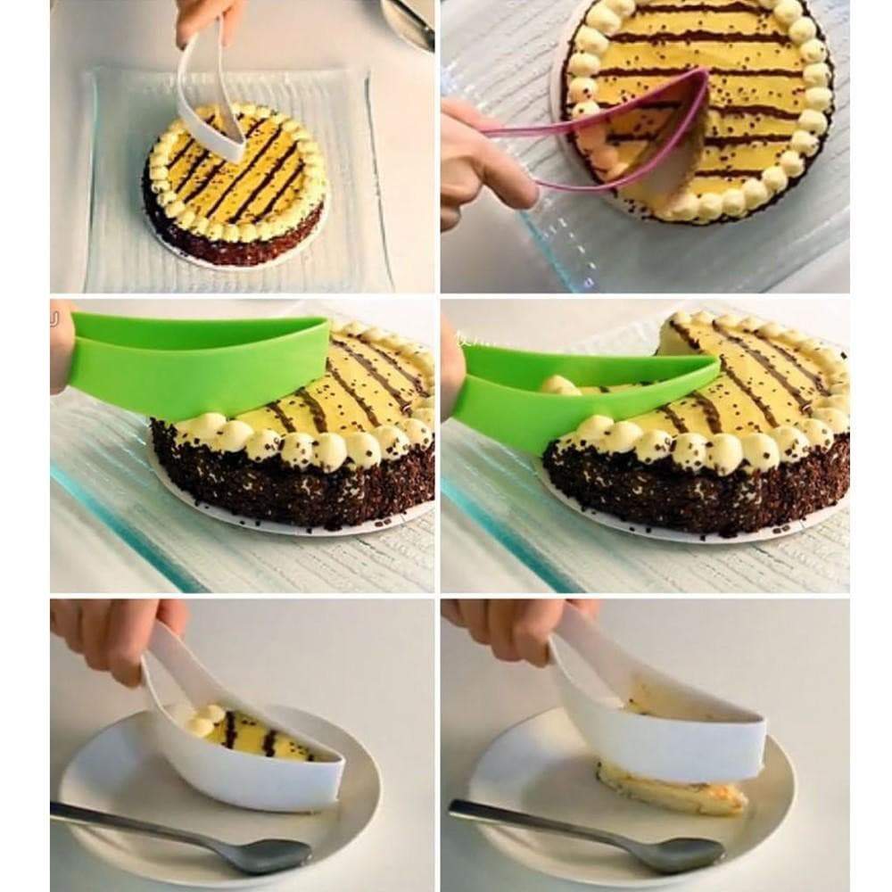 Plastic Cake Server with Squeeze Grip and Even Slice Cutting, 10 Inch